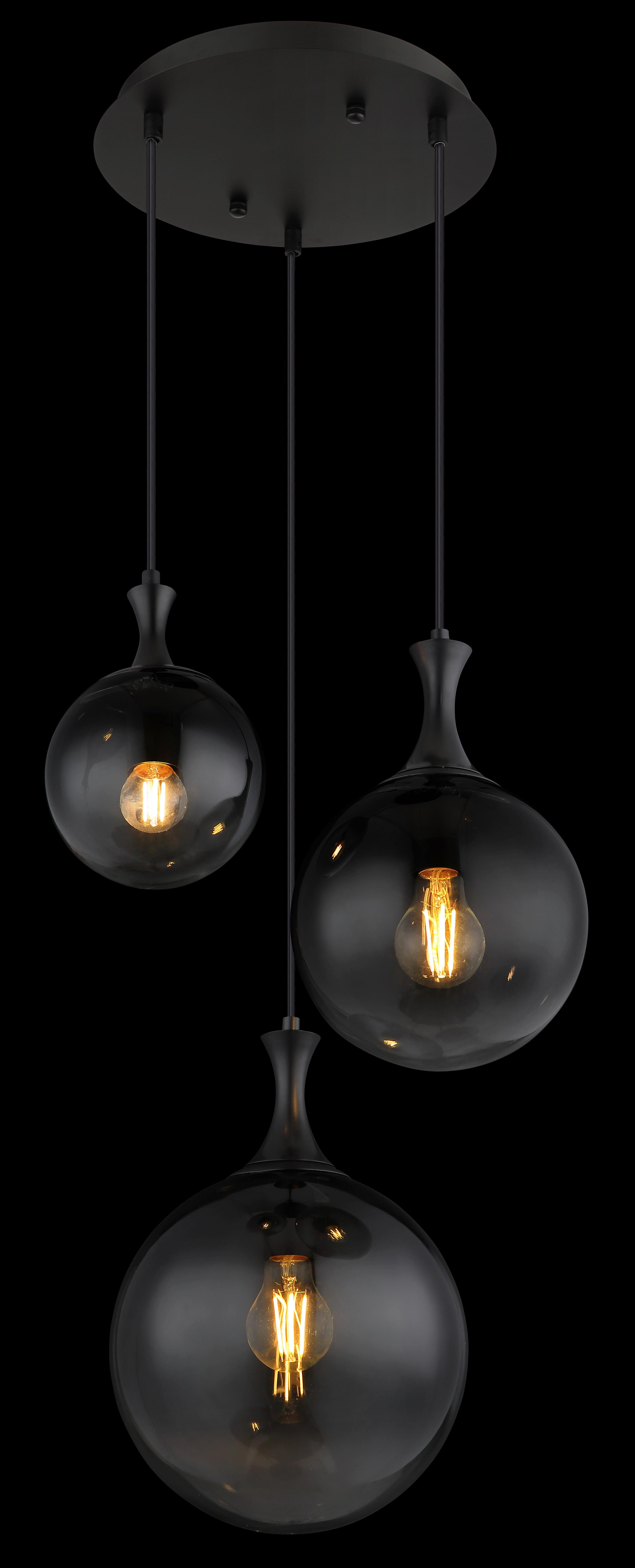 Függőlámpa 15885-3h - fekete, Design, műanyag/Üveg (39/141,5cm) - Globo
