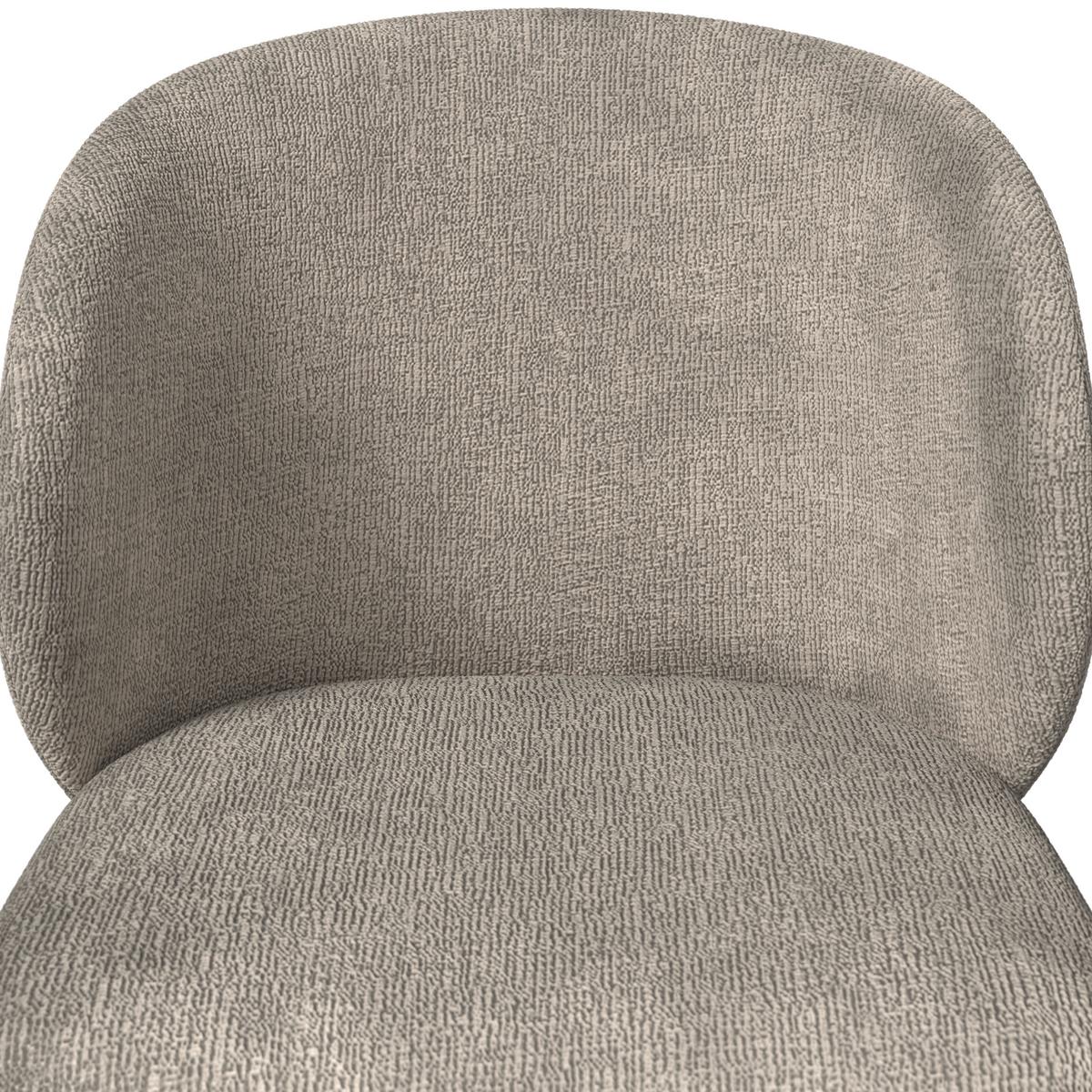 Stuhl Malea Greige Chenille Gepolstert - Greige/Schwarz, MODERN, Holz/Textil (49/81/52cm) - Bessagi Home