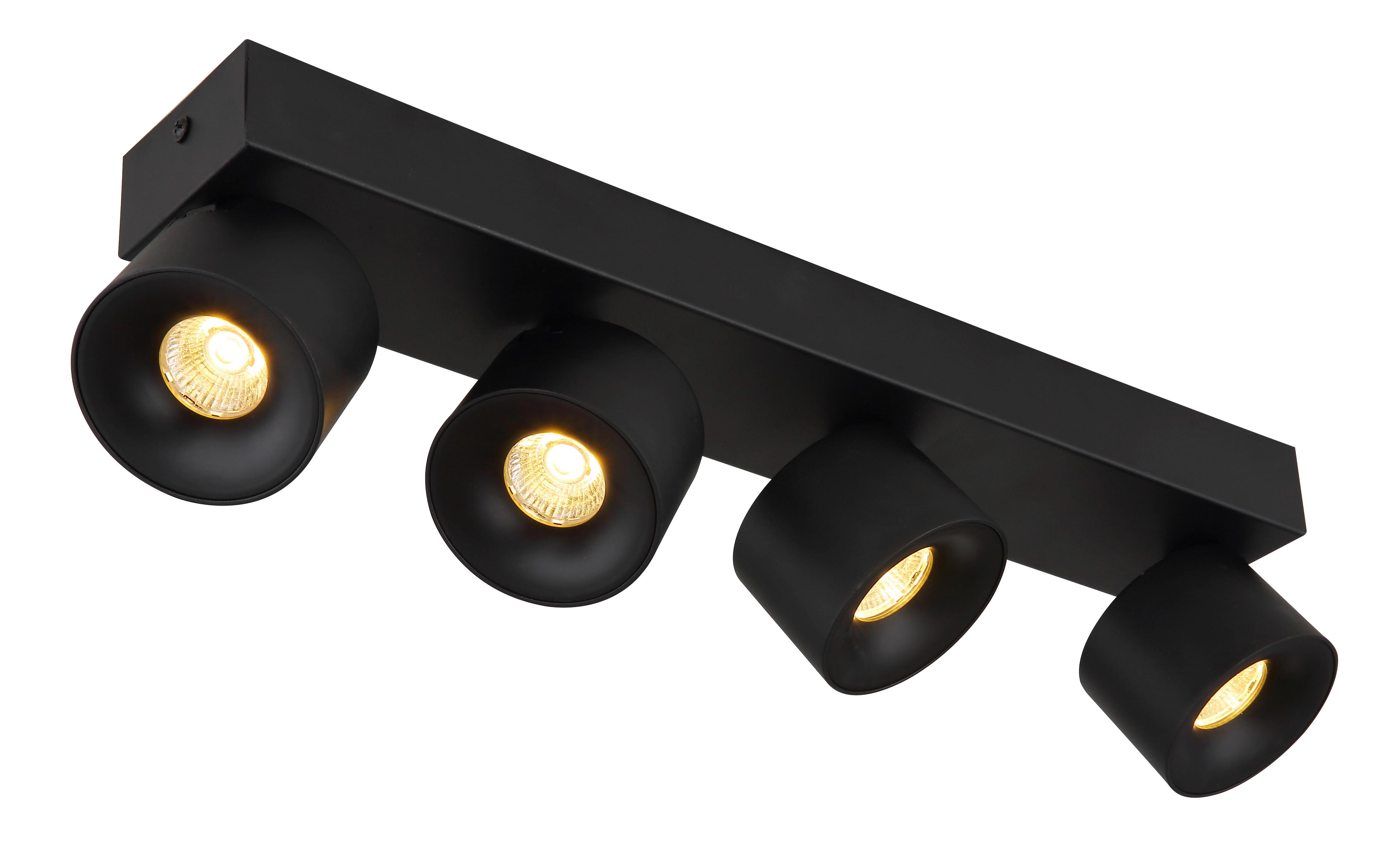 LED-Strahler Rae Schwarz max. 6 Watt - Transparent/Schwarz, Design, Kunststoff/Metall (45,5/7,2/12cm) - Globo