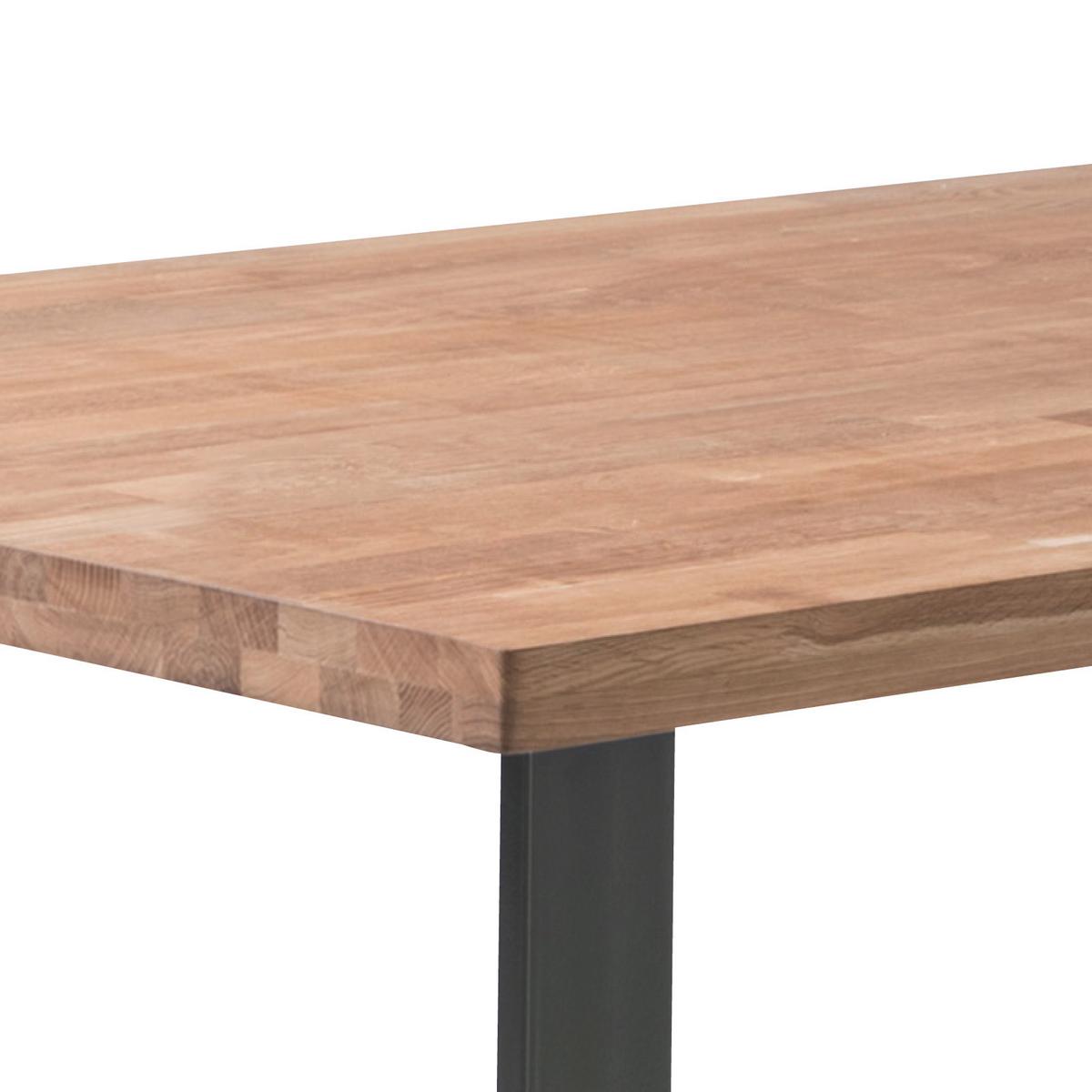 Esstisch "Samuel" , ca 180x90 cm, aus Eiche - Eichefarben/Anthrazit, MODERN, Holz/Metall (180/90/76cm) - MID.YOU