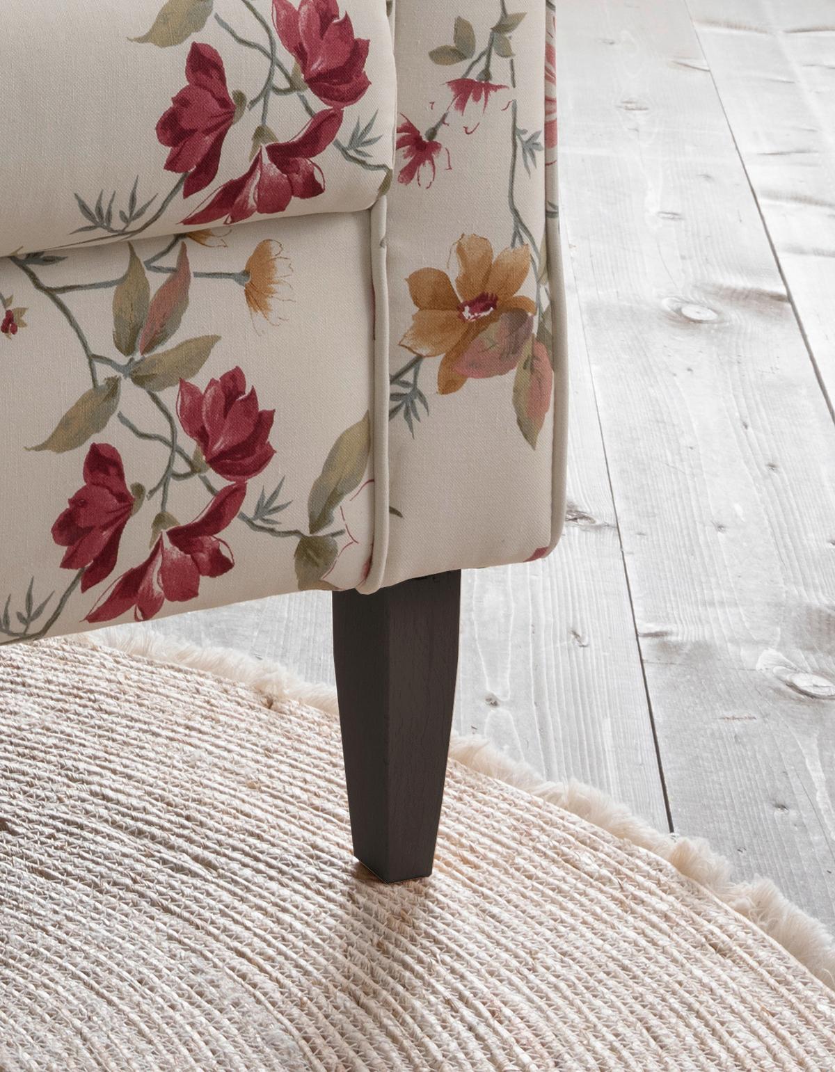 Sesselset Asino Beige/Rot Webstoff - Wengefarben/Beige, ROMANTIK / LANDHAUS, Holz/Textil (80/102/86cm) - Livetastic