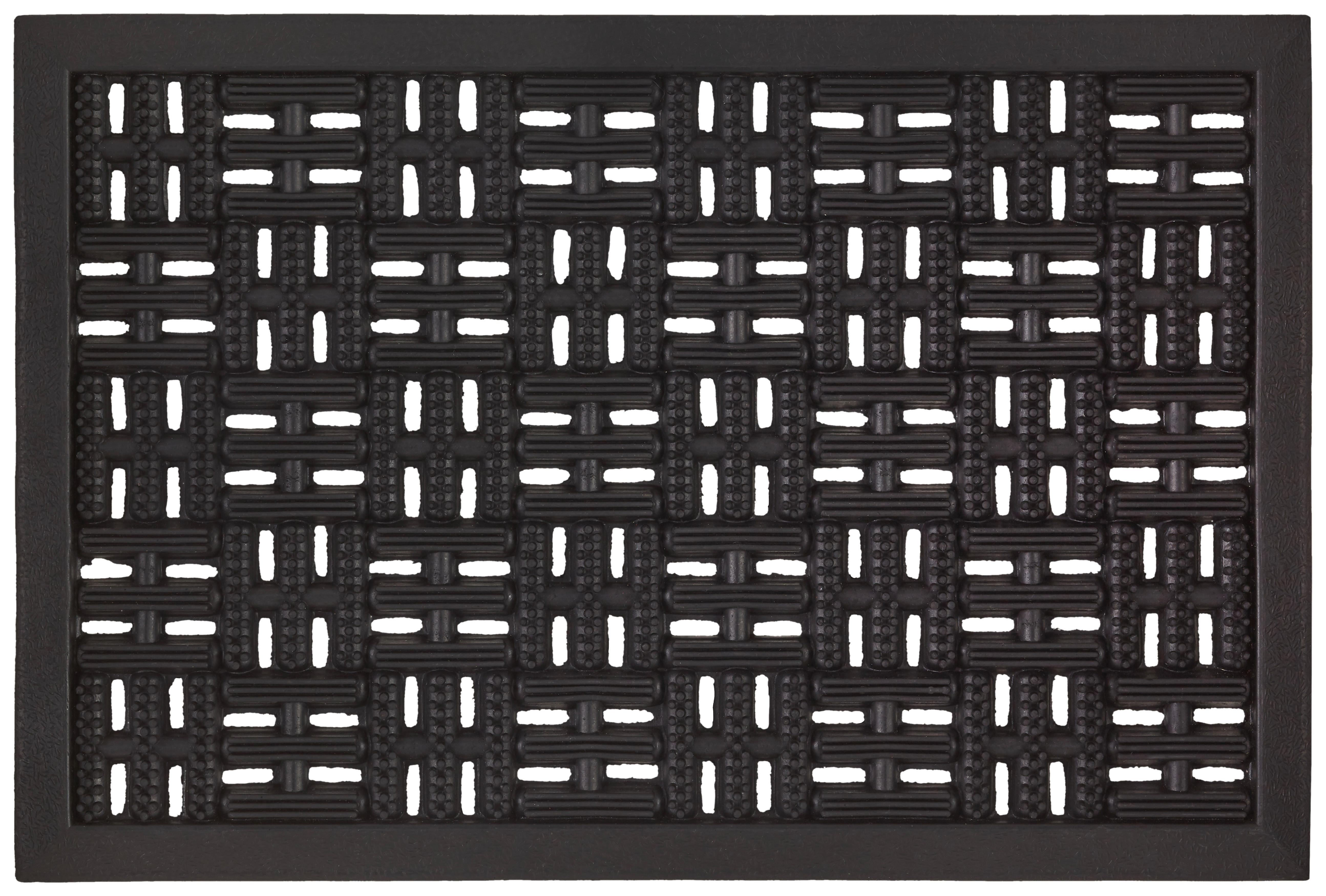 Fussmatte Karo in Schwarz ca. 40x60cm - Schwarz, Basics, Kunststoff (40/60cm) - Modern Living