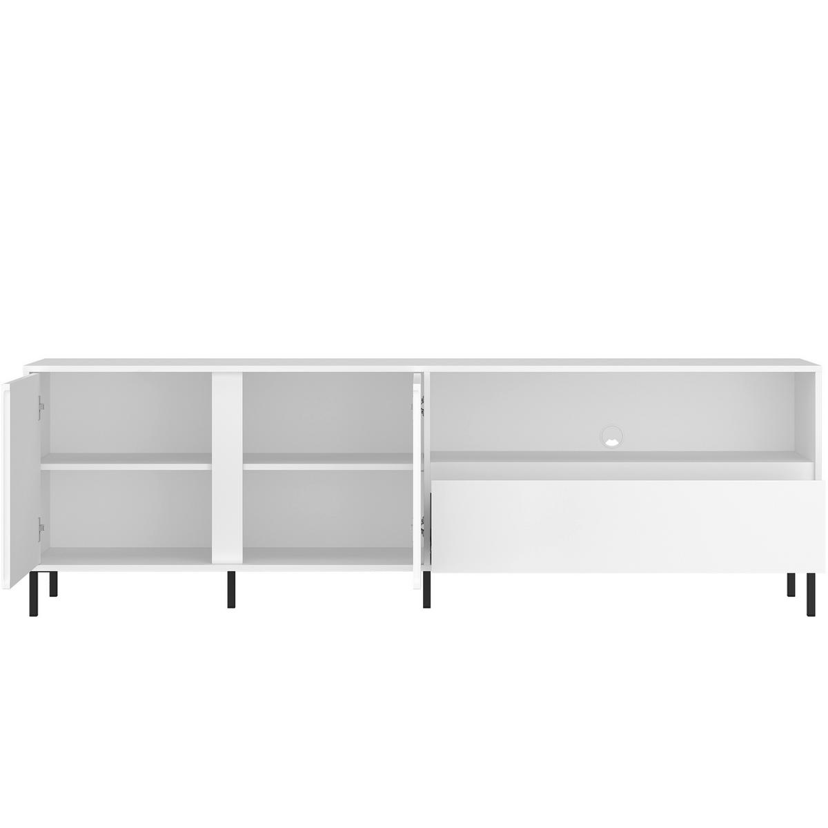 Tv-element Avenale, Bela - črna/bela, Trend, kovina/leseni material (207,8/65,4/40cm)