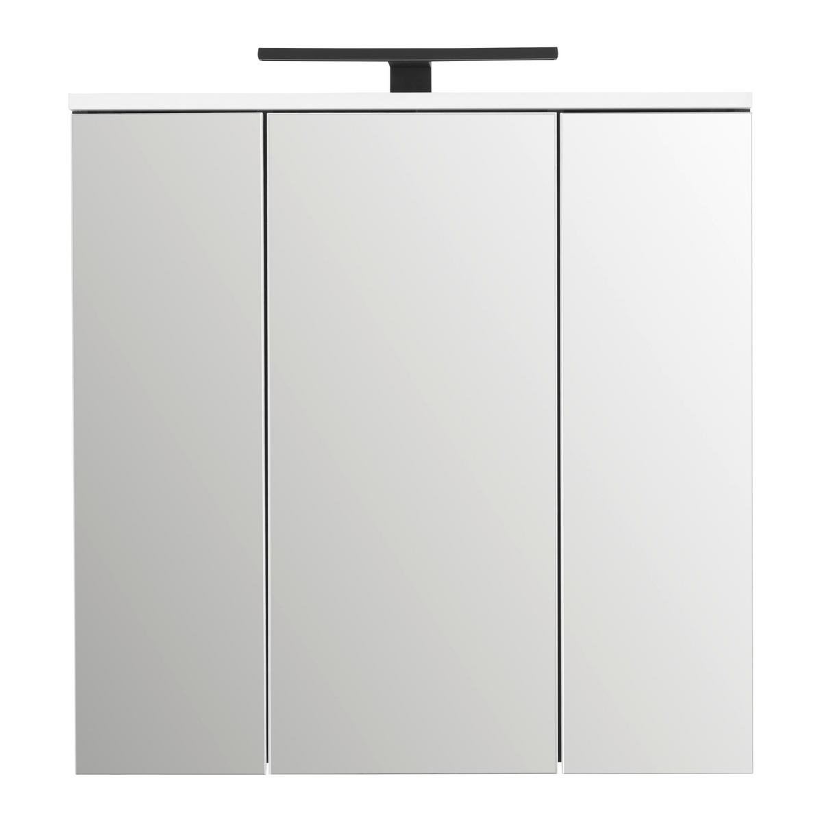 Spiegelschrank Wave II in Schwarz - Weiß, MODERN, Glas/Holzwerkstoff (70/70/20cm) - Mömax