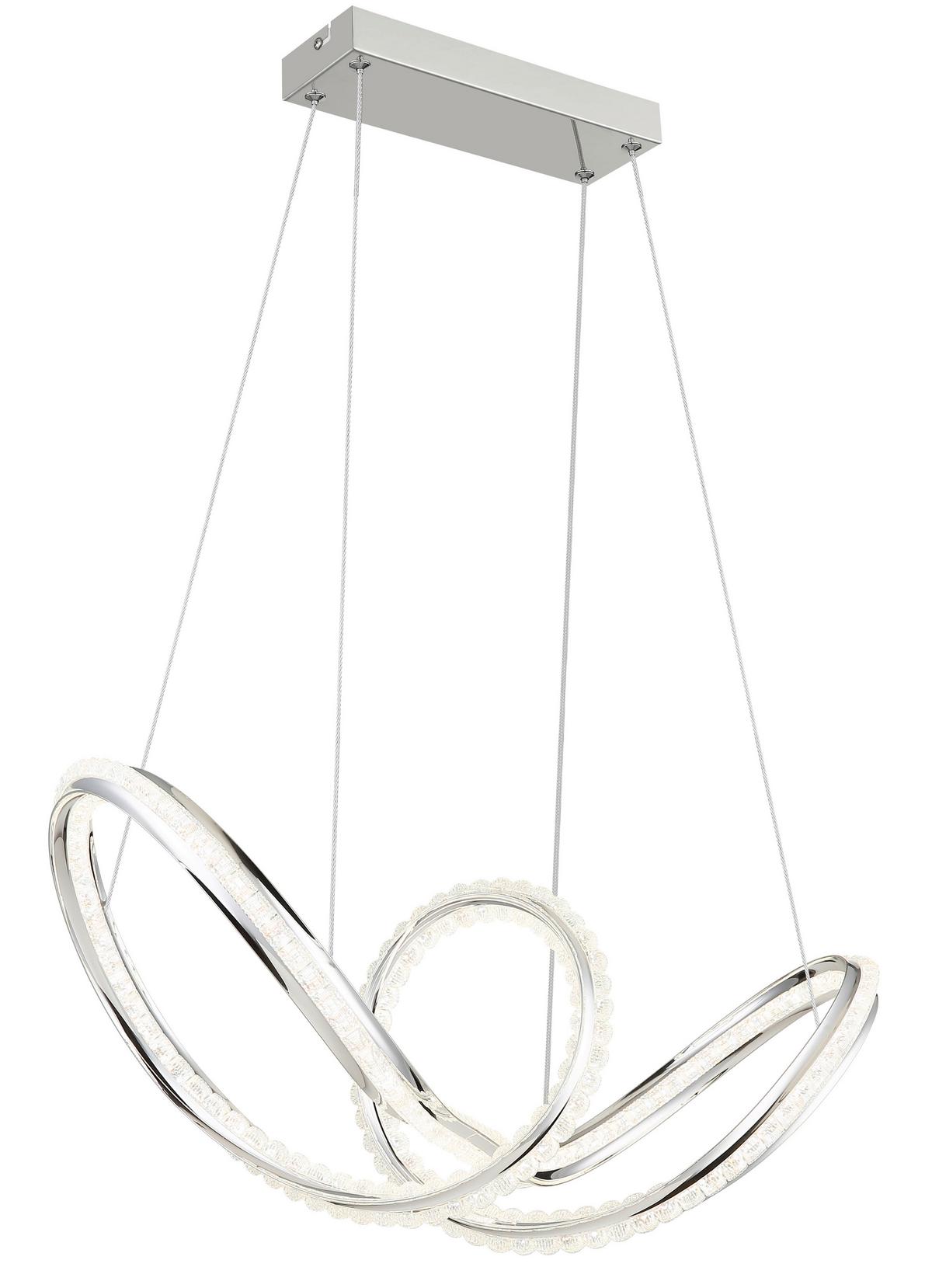 Led-hängeleuchte 67440h Evangeline - Klar/Chromfarben, Design, Kunststoff/Metall (60/28/120cm) - Globo