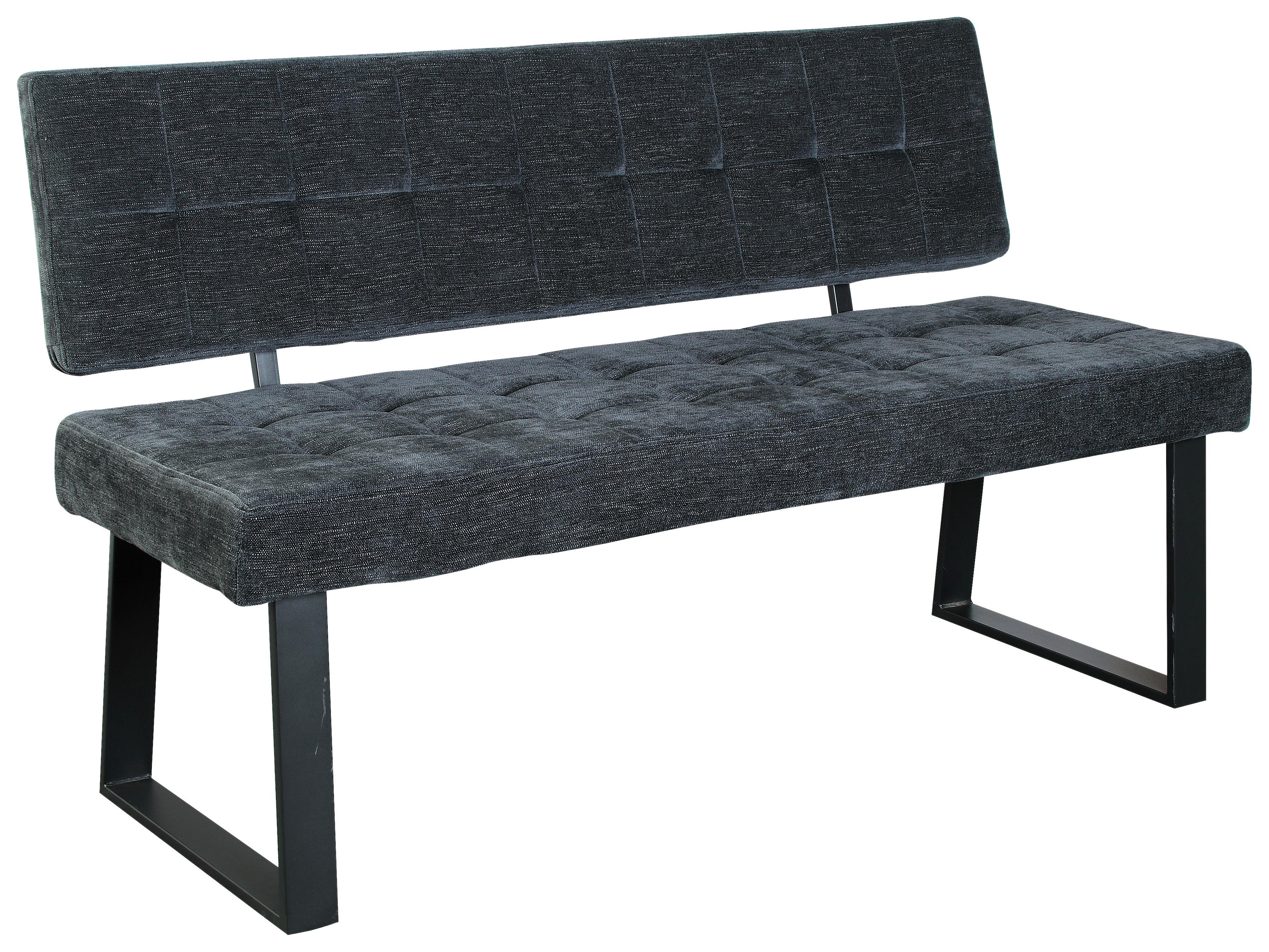 ŁAWKA VOLDA - ciemnoszary/czarny, Modern, metal/tkanina (140/85/56cm) - MID.YOU