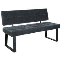 ŁAWKA VOLDA - ciemnoszary/czarny, Modern, metal/tkanina (140/85/56cm) - MID.YOU