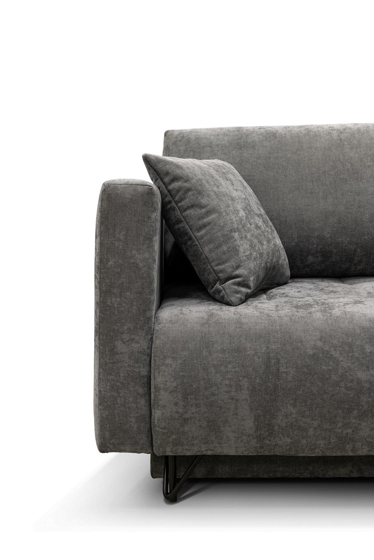 Kanapéágy Aldo - szürke, Design, textil (227/102/87cm) - Mömax