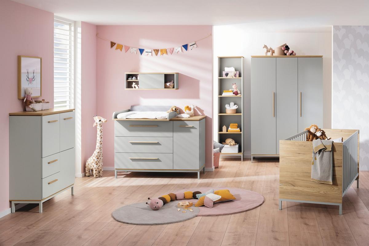 REGAŁ ŚCIENNY 1297434 BENNE - kolor dębowy/jasnoszary, Basics, materiał drewnopochodny (86,4/29,0/20,0cm) - Paidi