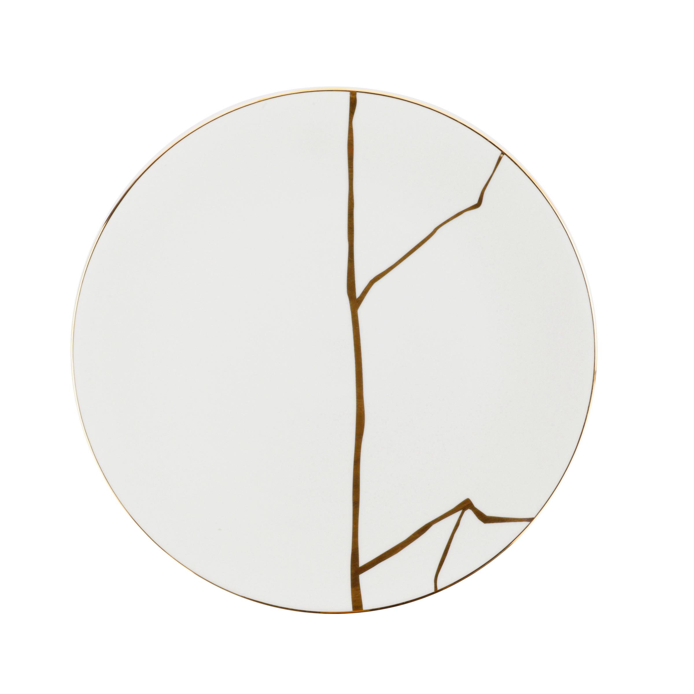 Plitki Tanjur 27 Cm Onix - bijela/zlatne boje, Modern, keramika (27cm) - Premium Living