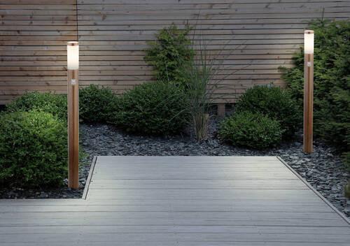 Außenstehleuchte Boston Naturfarben max. 30 Watt - Opal/Naturfarben, Basics, Kunststoff/Metall (12,7/110cm) - Globo
