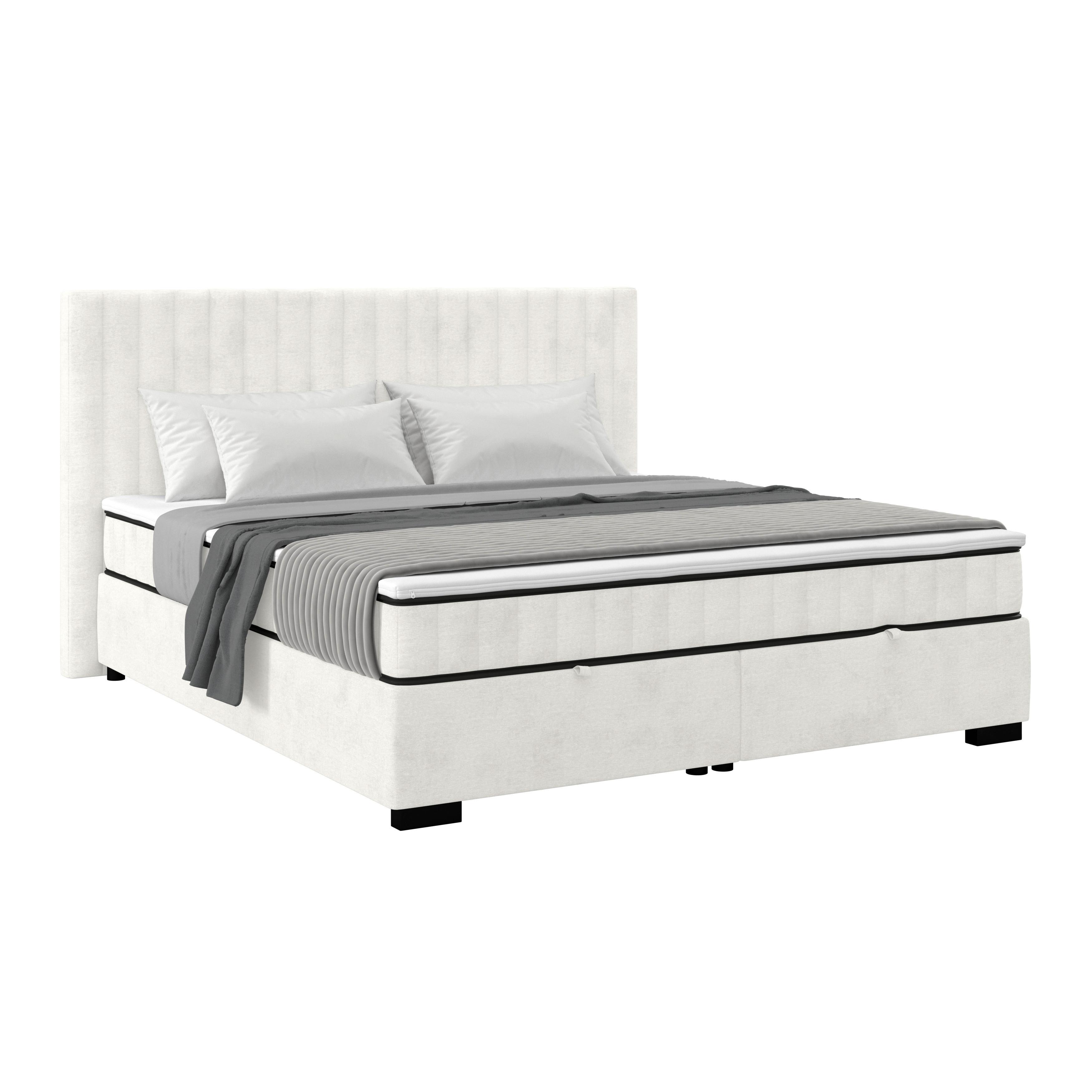 Box Krevet Maya C - crna/krem, Moderno, drvni materijal/drvo (160/200cm) - Modern Living