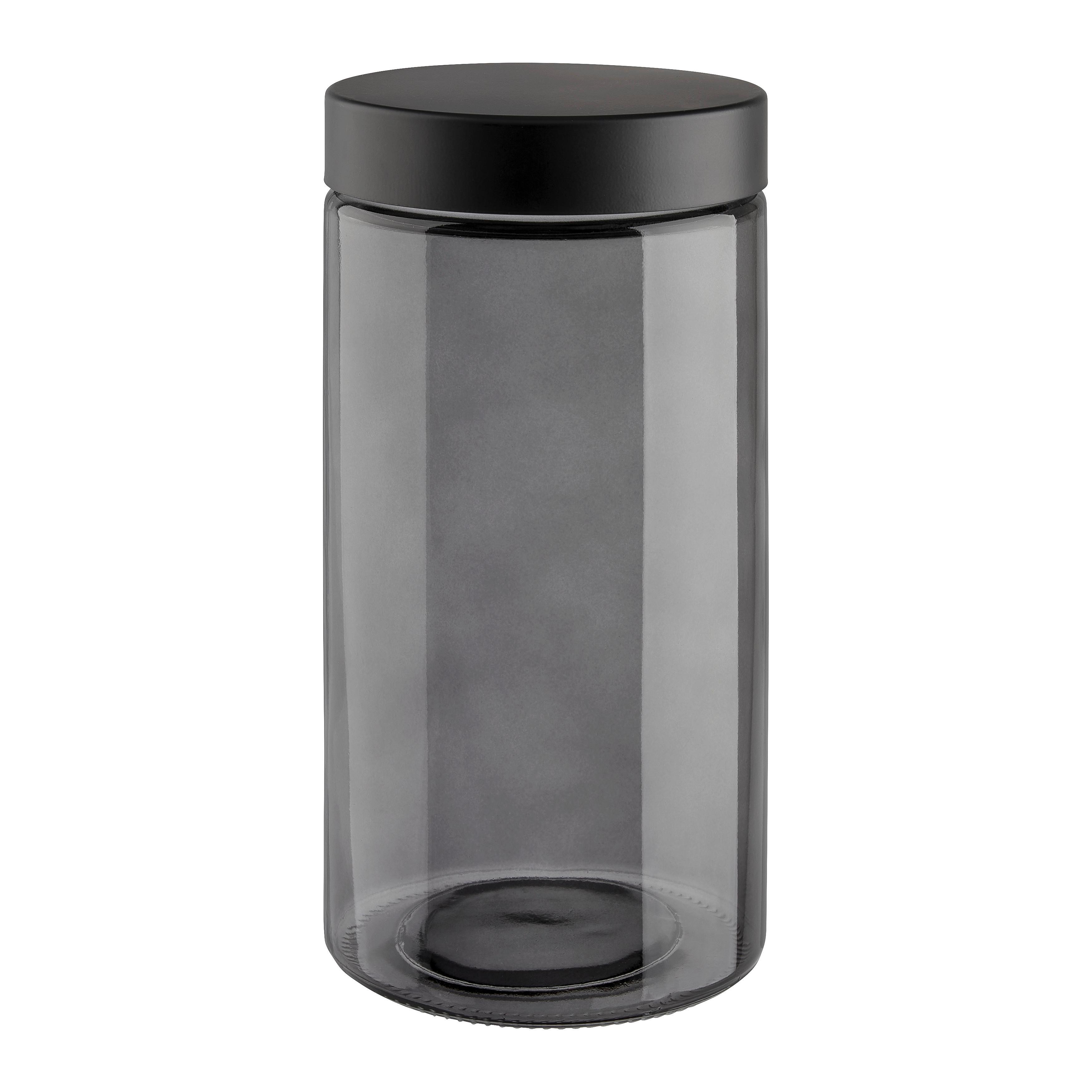 Vorratsdose Magnus Black ca. 1,6 l - Schwarz/Grau, MODERN, Glas/Kunststoff (11/22cm) - Mömax