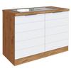 Spülenschrank Florenz mit Spüle ca. 120 cm Weiß/Eiche - Eiche Wotan/Weiß, Design, Holzwerkstoff/Metall (120/86/60cm) - Held