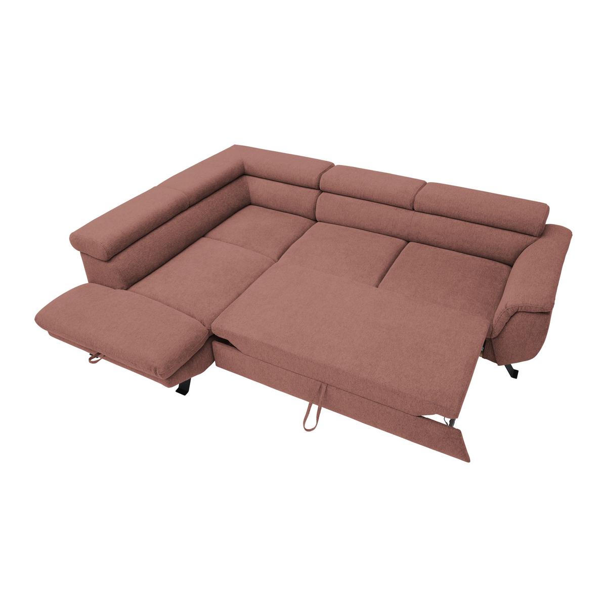 Ecksofa Raven Koralle - Koralle/Schwarz, MODERN, Textil/Metall (198/257cm) - Mömax