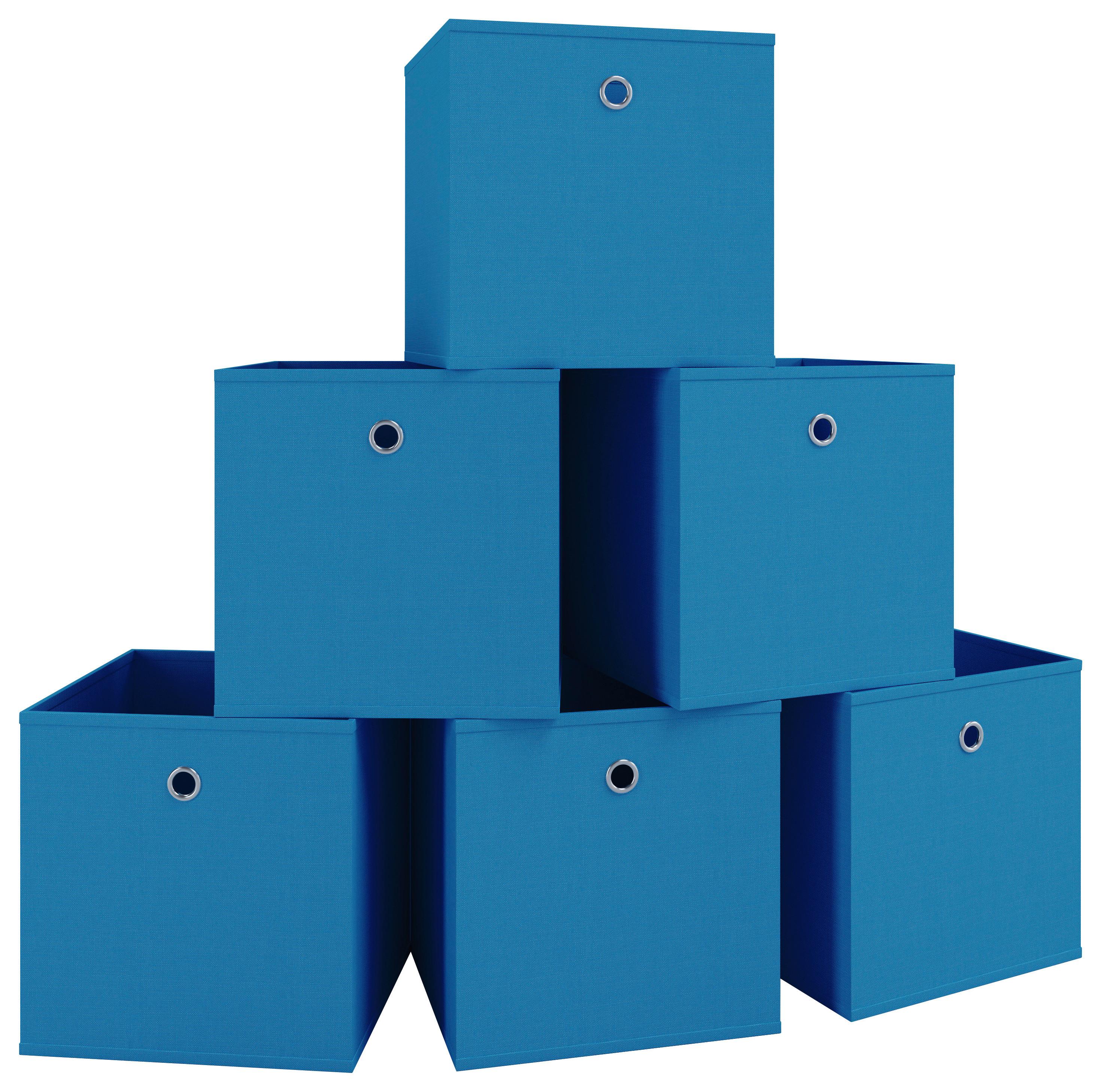 Faltbox 6er-Boxas - Blau, Basics, Kunststoff (27/28/27cm) - MID.YOU