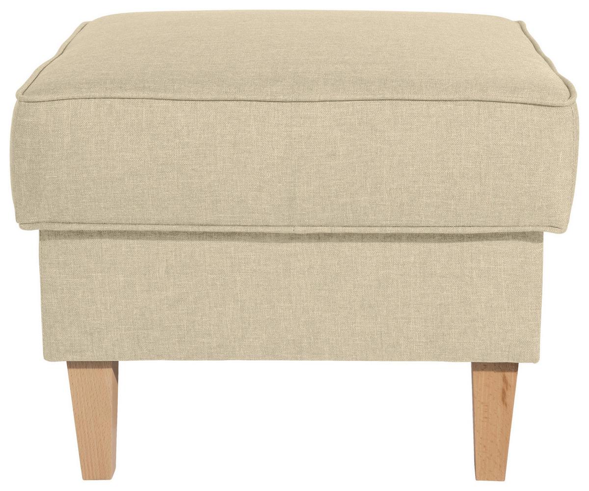 Hocker Lorris Beige Flachgewebe - Beige/Buchefarben, MODERN, Textil (53/53/45cm) - Max Winzer
