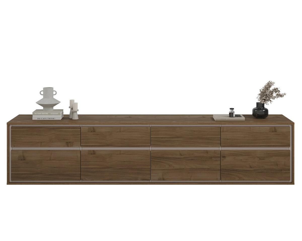 Tv Szekrény Cosme - kasmírszínű/diószínű, Modern, faalapú anyag (220/54/40cm)