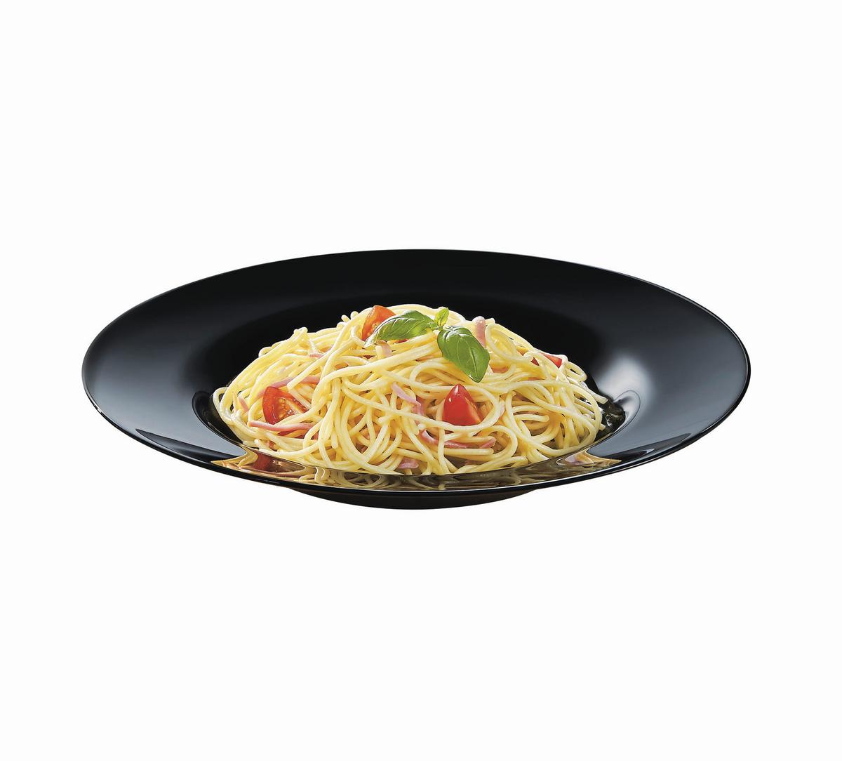 Krožnik Za Testenine Italien Party Black, 6-Delni - črna, Basics, steklo (29cm) - Creatable
