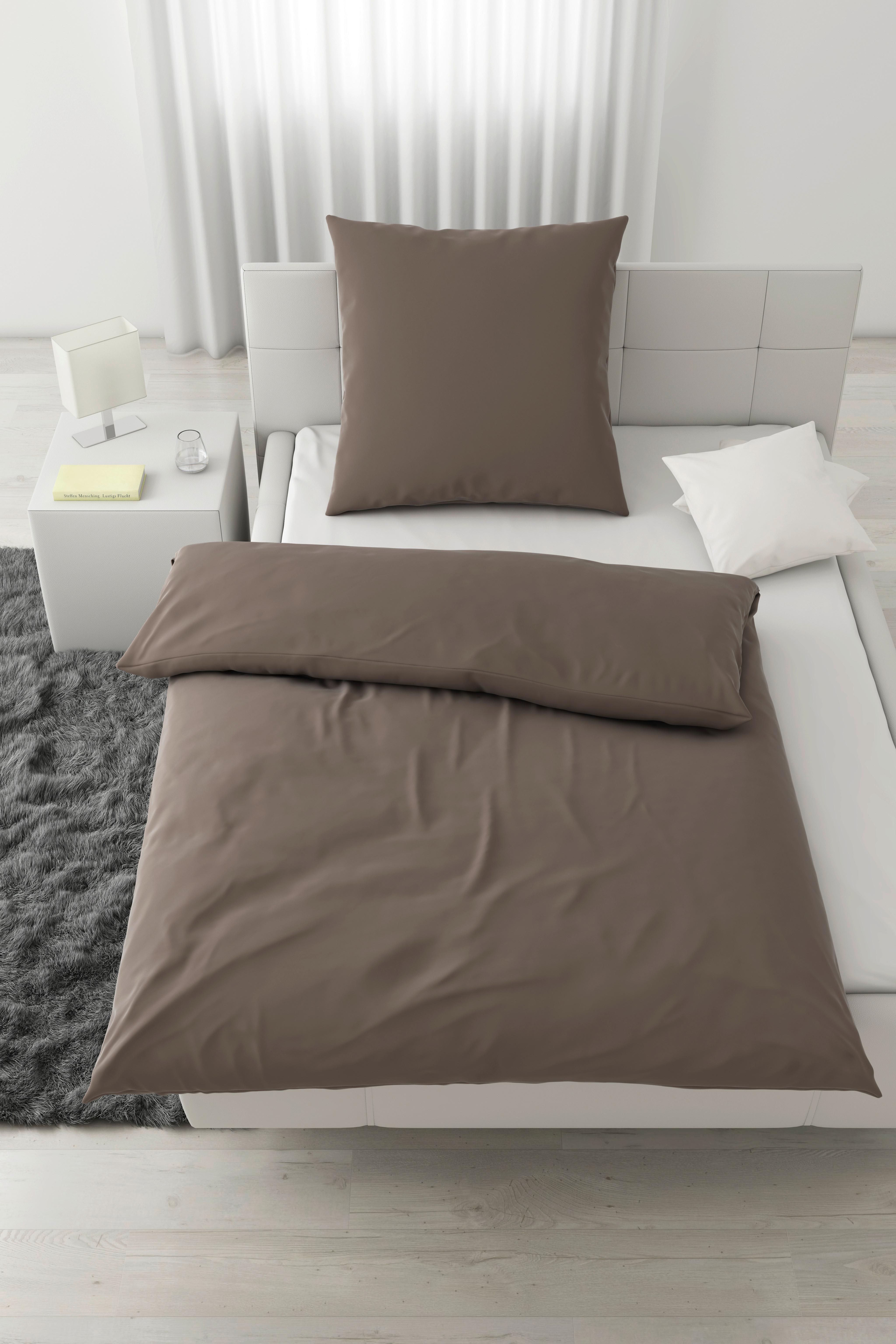 Bettwäsche Bio-Sophia Uni Taupe ca. 135x200cm - Taupe, Natur, Textil (135/200cm) - ecoTree