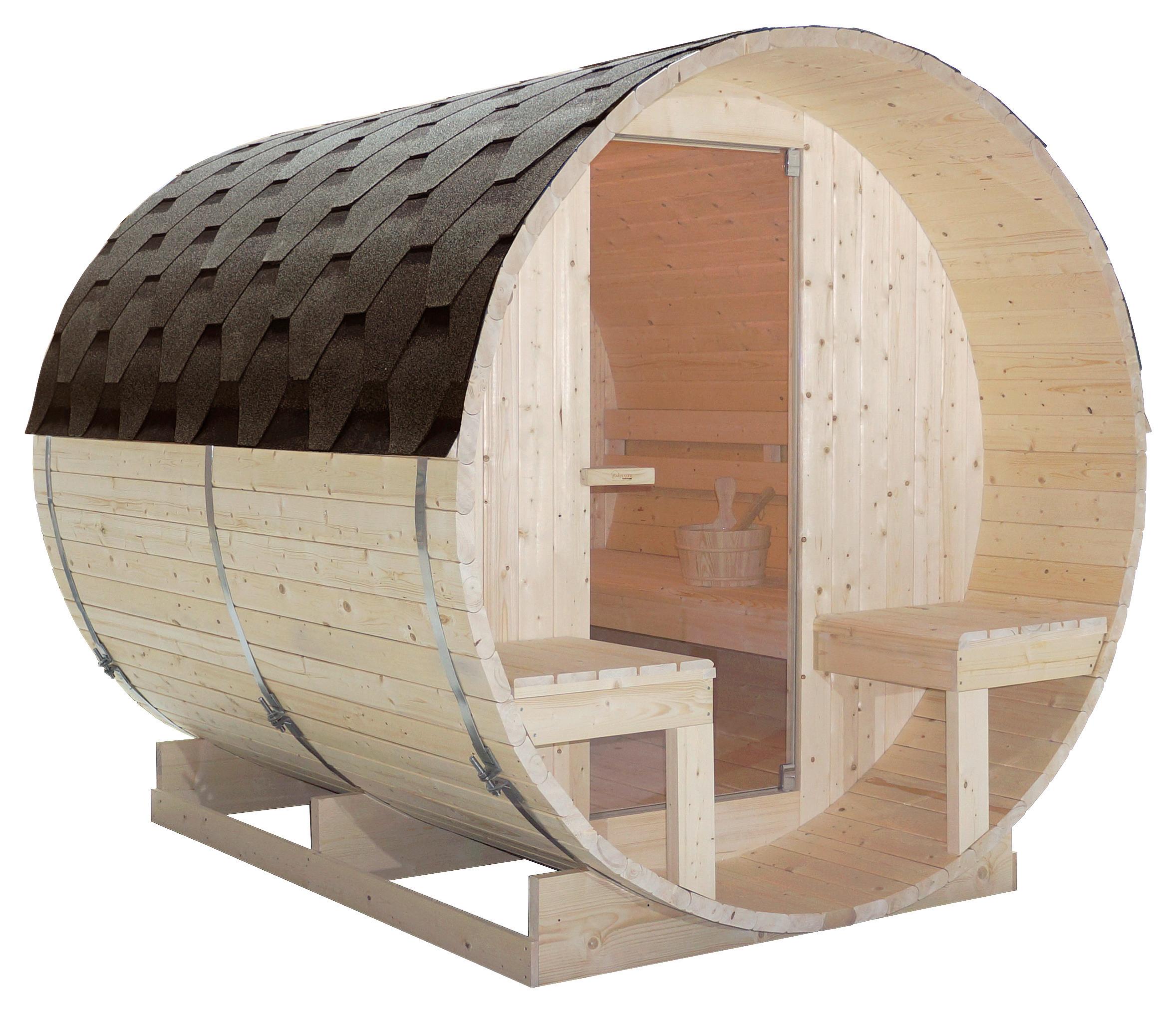 Szaunahordó Bergen - lucfenyőszínű, Konventionell, üveg/fa (194,8/220/191,5cm) - Sanotechnik