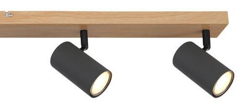 Strahler Robby max. 35 Watt - Graphitfarben/Schwarz, Natur, Holz/Metall (115/6/12cm) - Globo