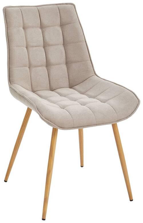 KRZESŁO LENA - kolor dębowy/taupe, Modern, metal/tkanina (51/88/62cm) - Livetastic
