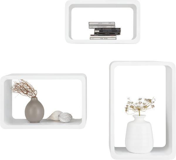 Wandregalset in Weiß Hochglanz - Weiß, Design, Metall (45/40/35/30/25/20/20cm) - Mömax modern living