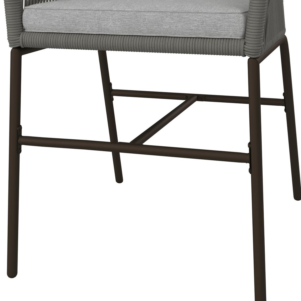 KOMPLET OGRODOWY GIOVANNA - kolor akacjowy/czarny, Modern, metal/tkanina (100/74cm) - Bessagi Garden