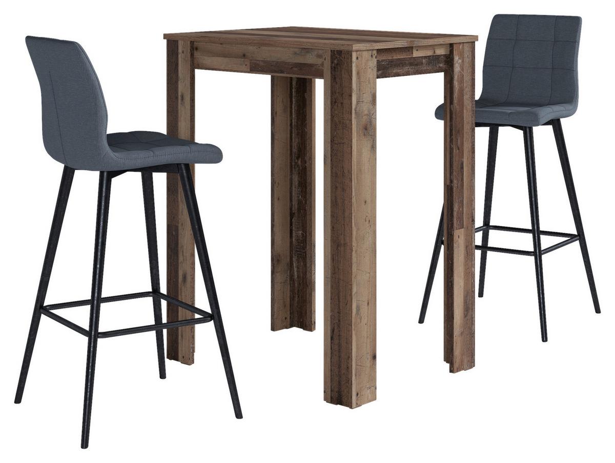 TISCHGRUPPE TG NELE-SIMONE - Alteiche/Anthrazit, MODERN, Holzwerkstoff/Textil (80/104/60cm) - MID.YOU