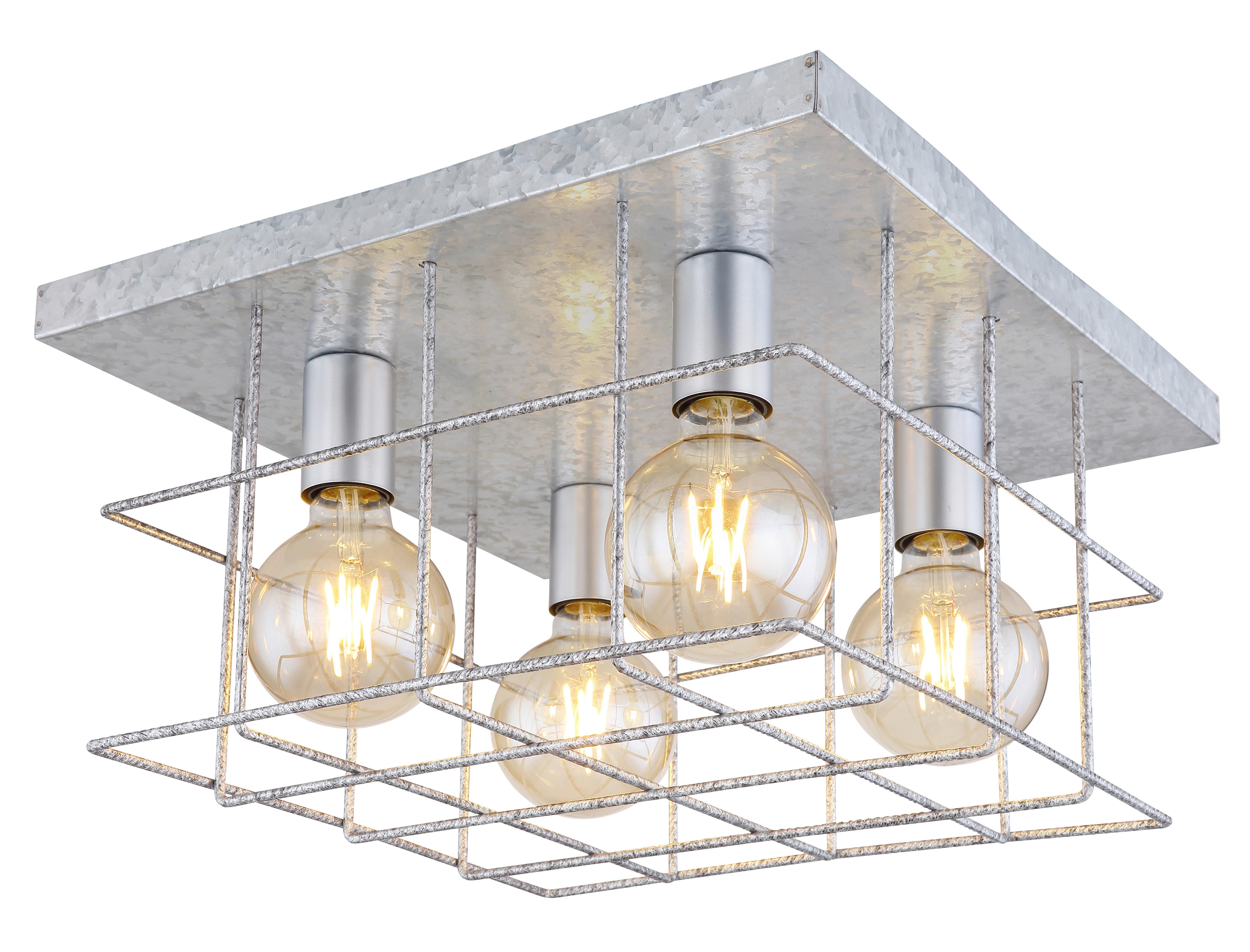 Stropna Svetilka 15530z-4d - barve cinka, Design, kovina (40/40/26cm) - Globo