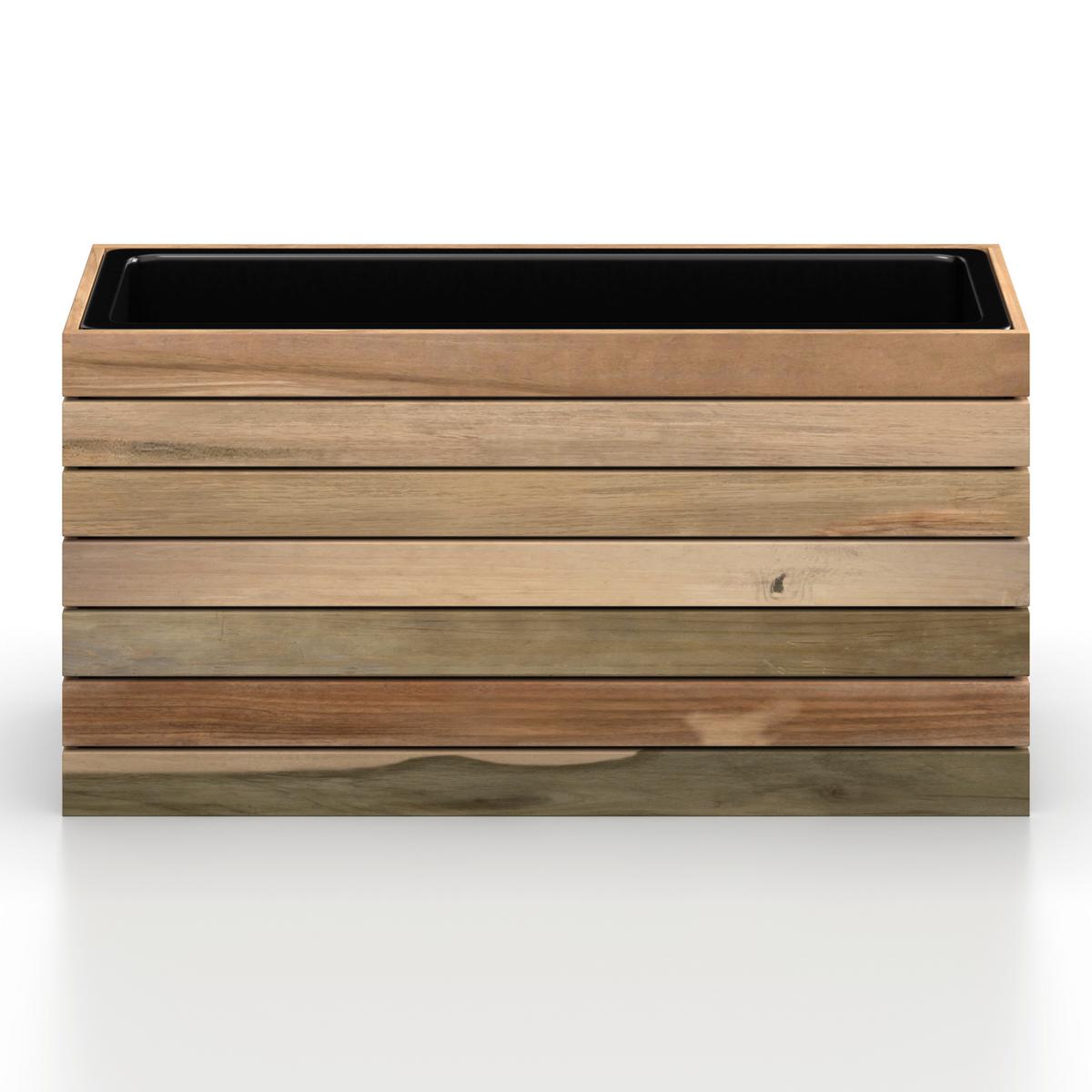 Hochbeet Marlo Echtholz massiv - Akaziefarben, MODERN, Holz/Kunststoff (69/34,5/26cm) - Bessagi Garden