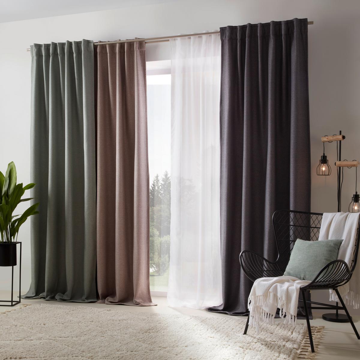 Wärmeschutzvorhang Alfi in Beige ca. 135x255cm - Beige, KONVENTIONELL, Textil (135/255cm) - Modern Living