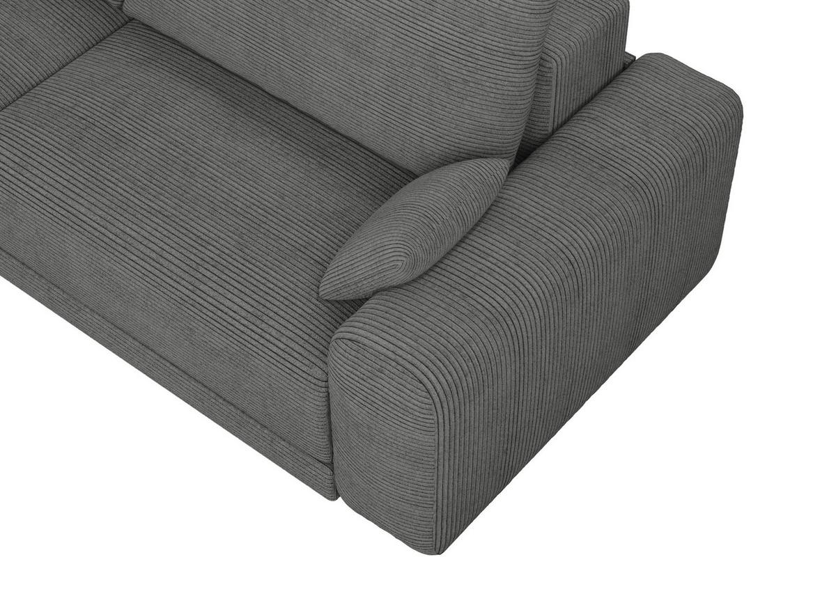 Sofa Plain Dunkelgrau - Dunkelgrau/Schwarz, MODERN, Kunststoff/Textil (256/88/120cm) - Mömax
