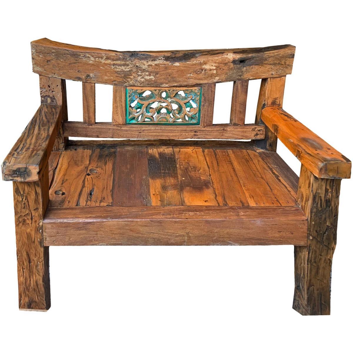 Gartenbank Sumba Teak 2-Sitzer - Dunkelbraun, Basics, Holz (120/90/55cm) - Gardenson