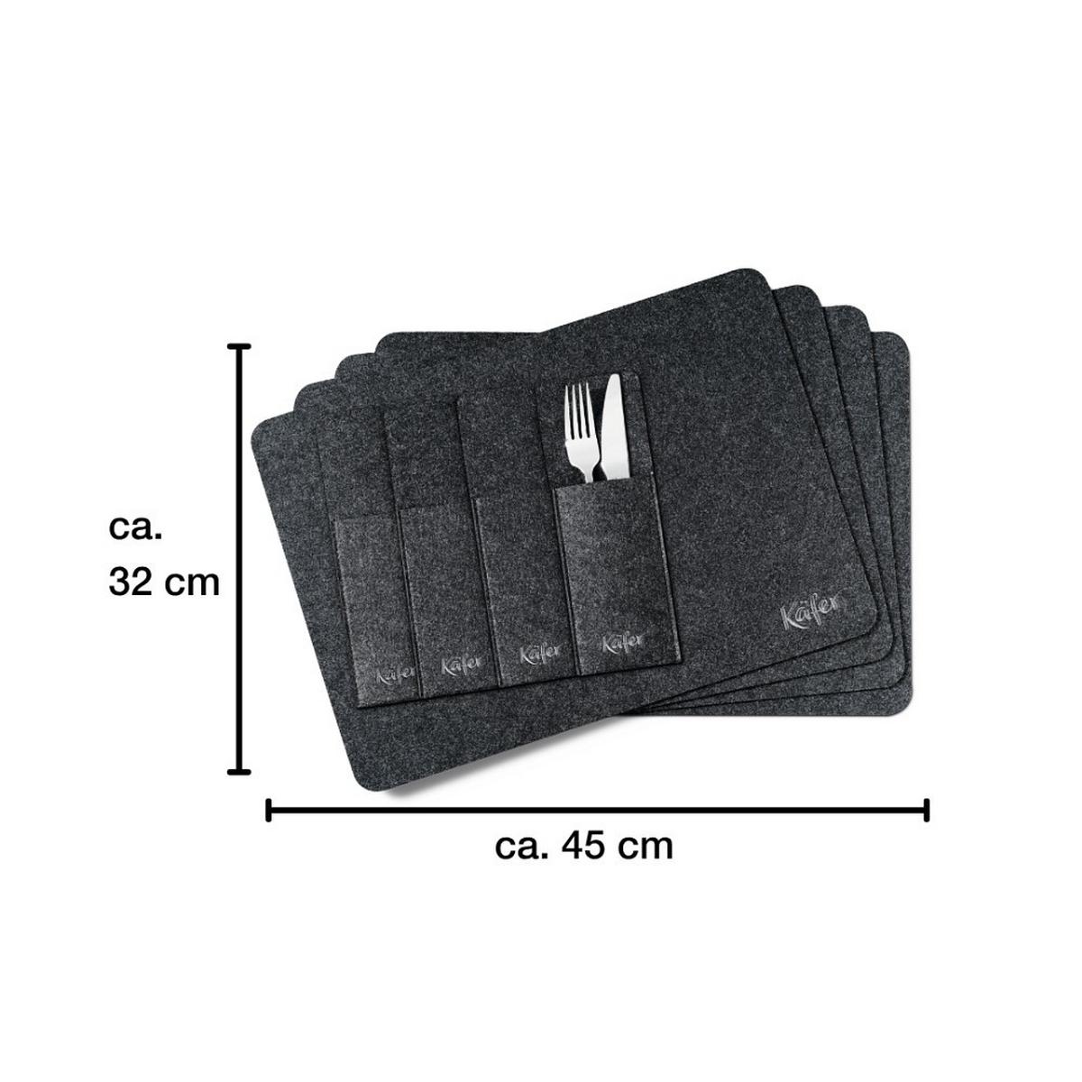 Étkezőalátét 4200-Ka - antracit, Basics, textil (45/32cm) - Käfer