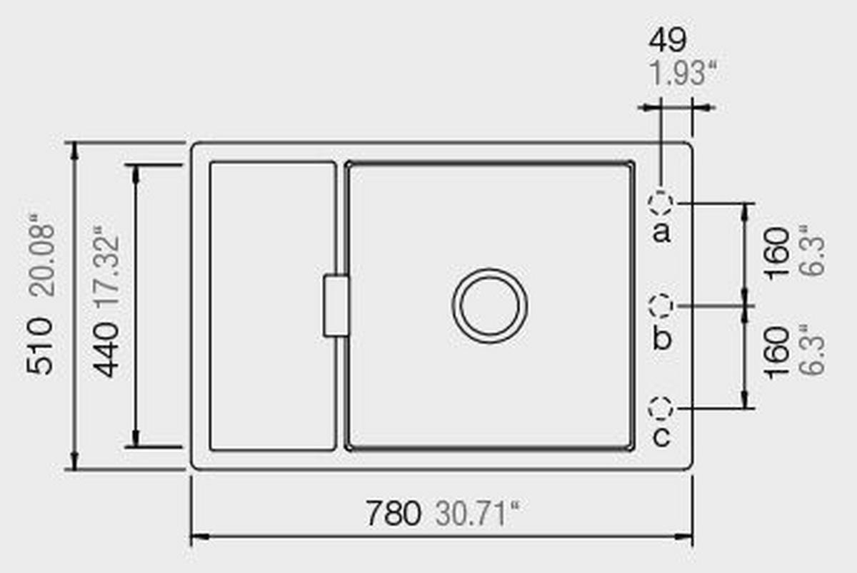 Einbauspüle Mono D-100XS in Silverstone - Grau, MODERN, Stein (77/50cm) - Schock