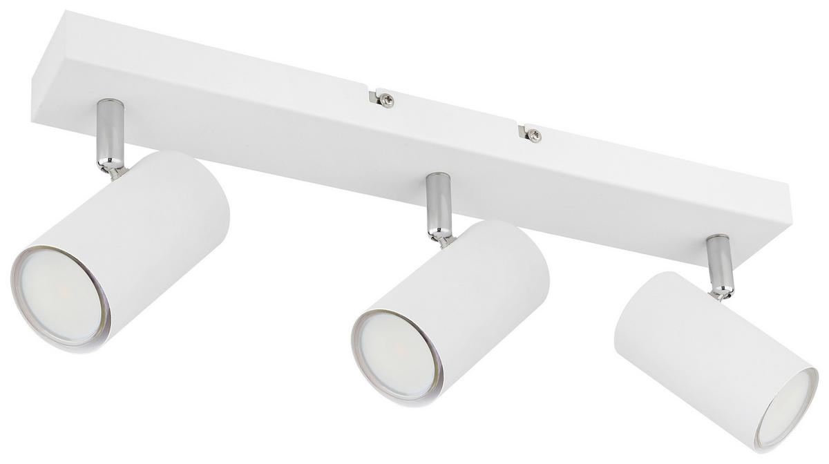 Spotlámpa Witmo 3 Égős - krómszínű/fehér, Modern, fém (43/6/12cm) - Mömax