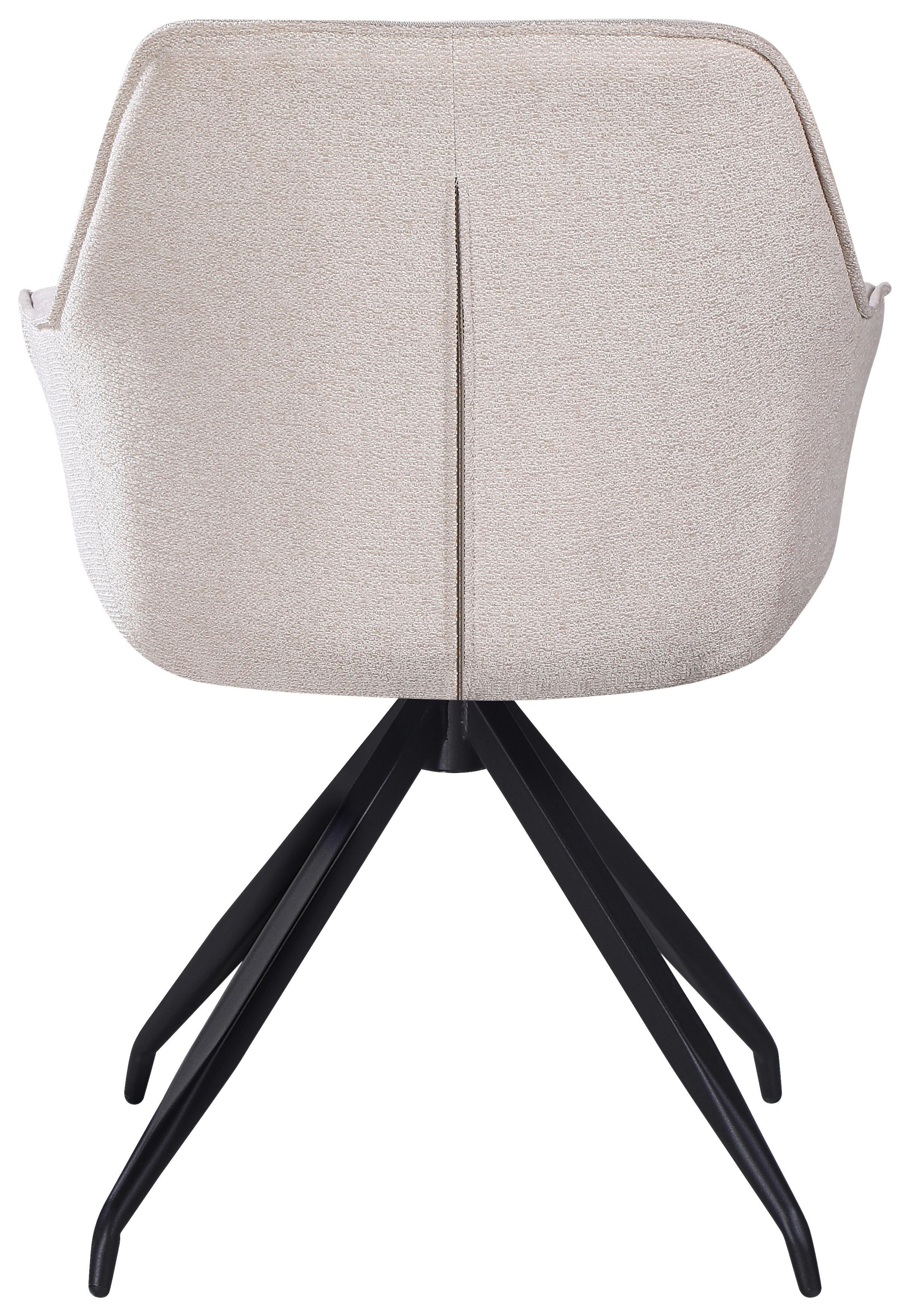 STOL MED ARMSTÖD NOVA - beige/svart, Modern, metall/textil (64/85/62cm) - Mömax