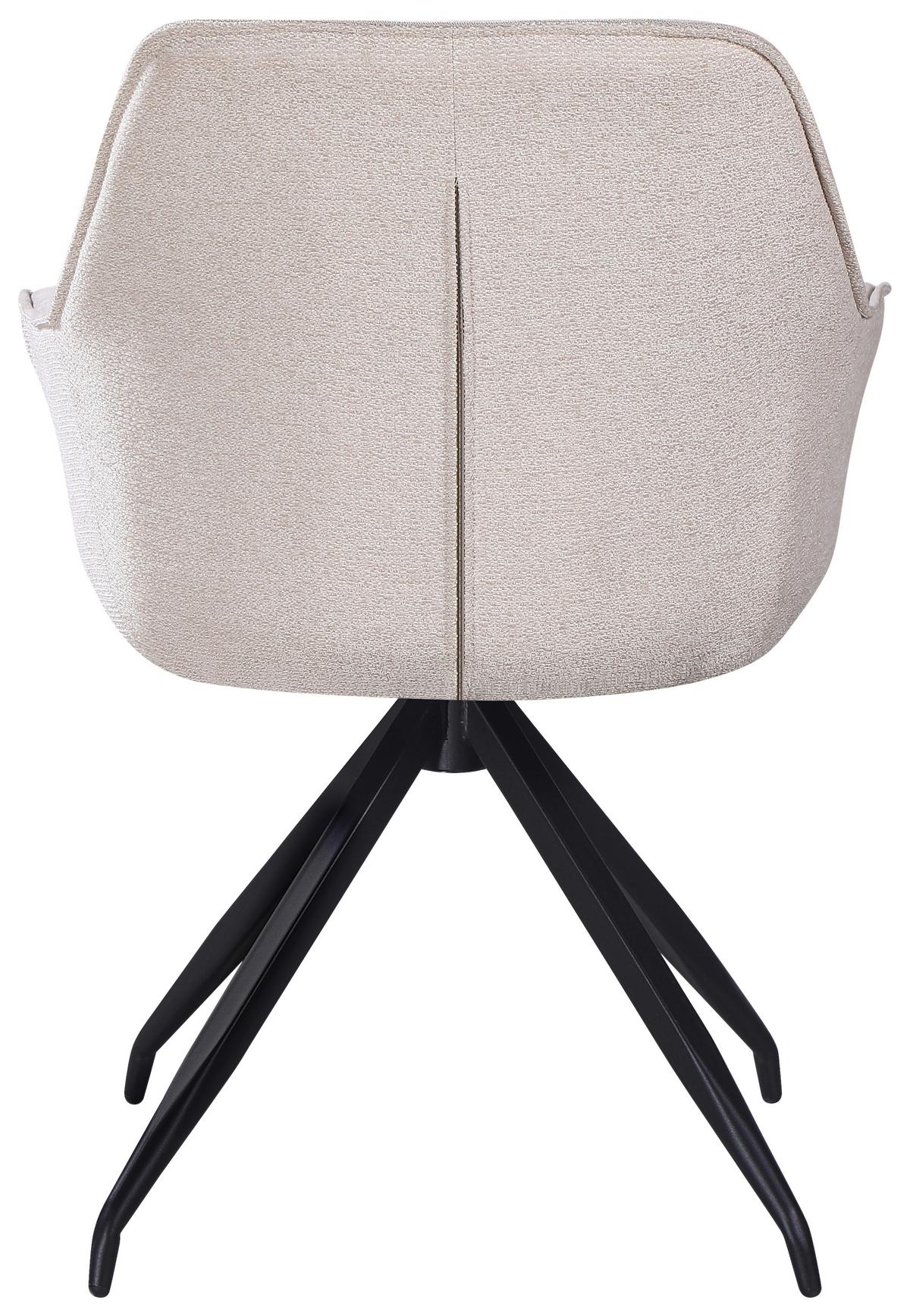 Armlehnstuhl Nova Beige - Beige/Schwarz, MODERN, Textil/Metall (64/85/62cm) - Premium Living