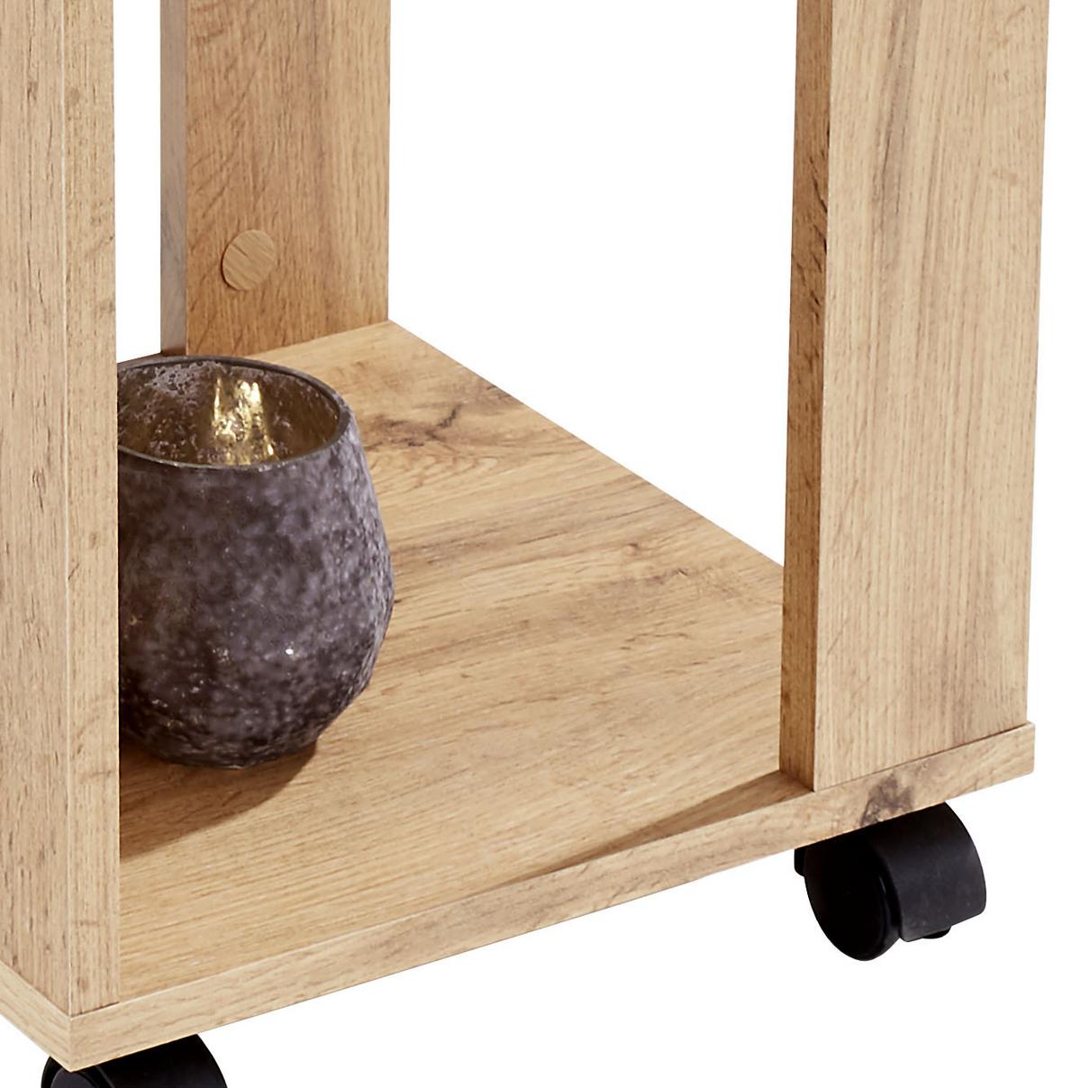Etajeră Rolly - culoare lemn stejar, Modern, plastic/material pe bază de lemn (34/111/34cm) - Modern Living