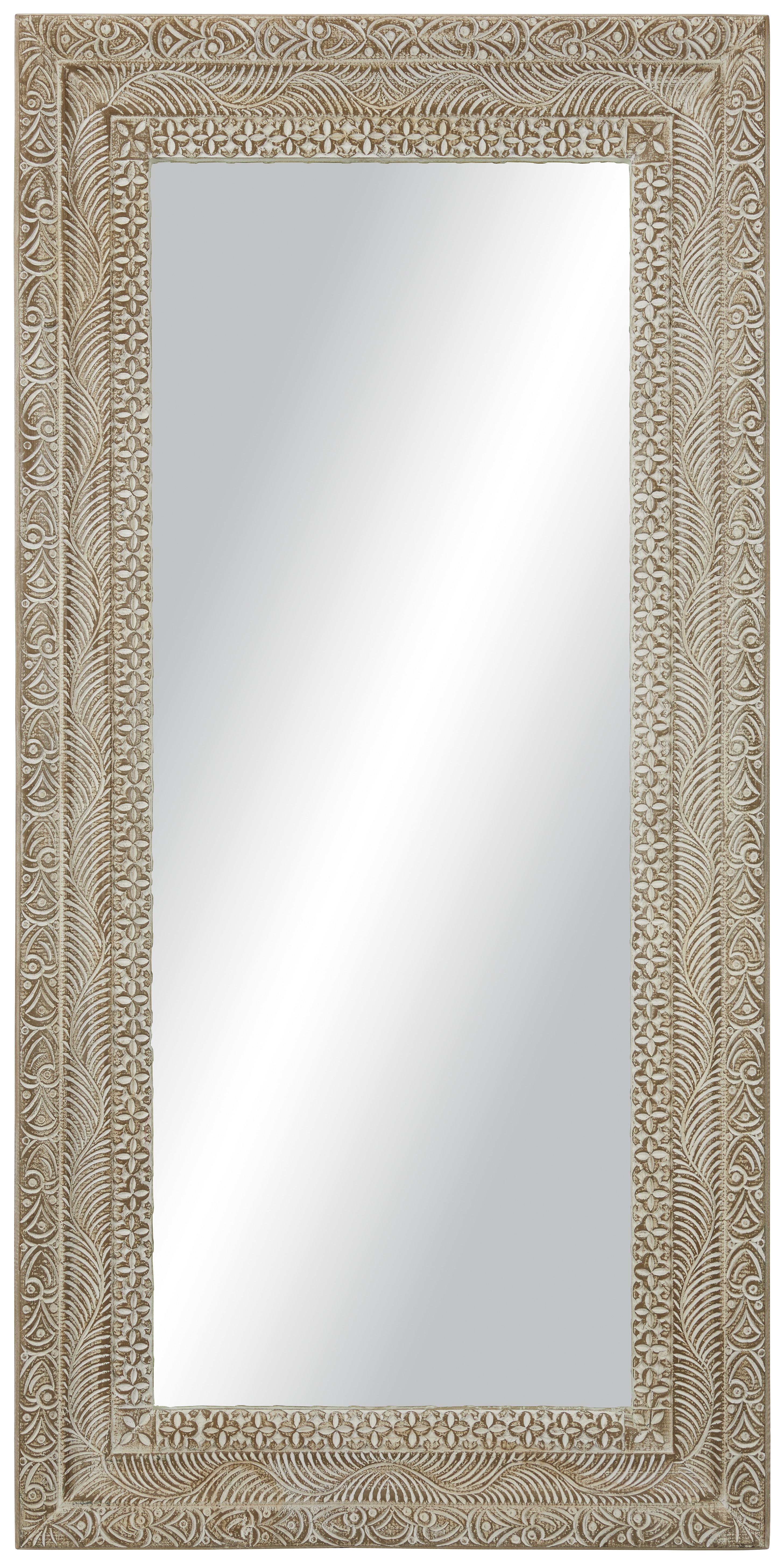 Wandspiegel in Braun ca. 90x180x6cm - Braun/Weiß, LIFESTYLE, Holz/Holzwerkstoff (90/180/6cm) - Premium Living