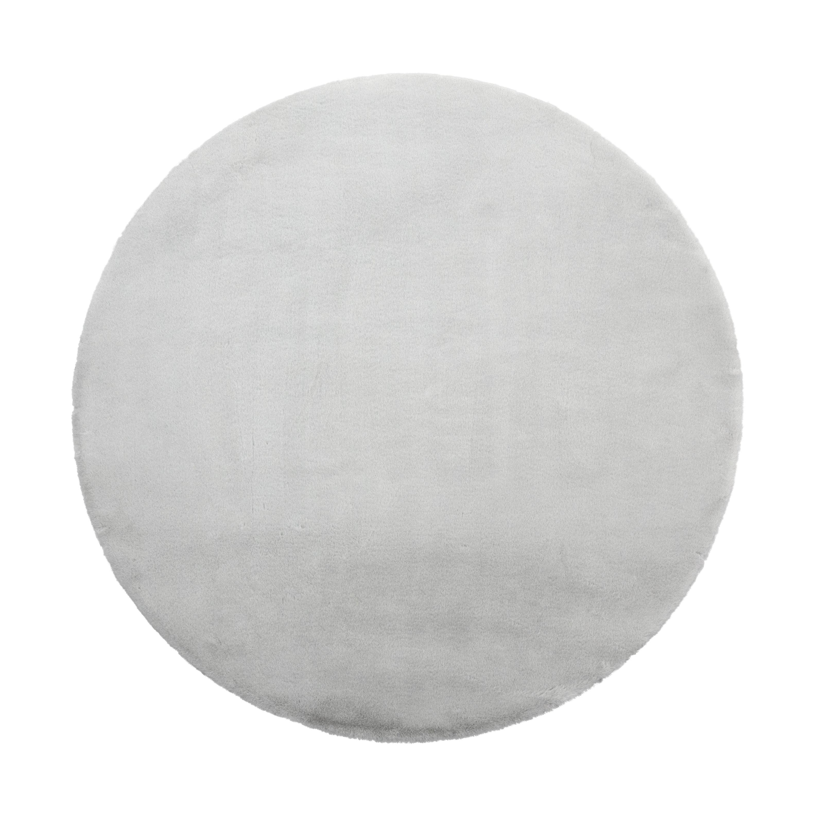 Kunstfell Caroline 5 Hellgrau Ø ca. 120cm - Hellgrau, MODERN, Textil (120cm) - Mömax