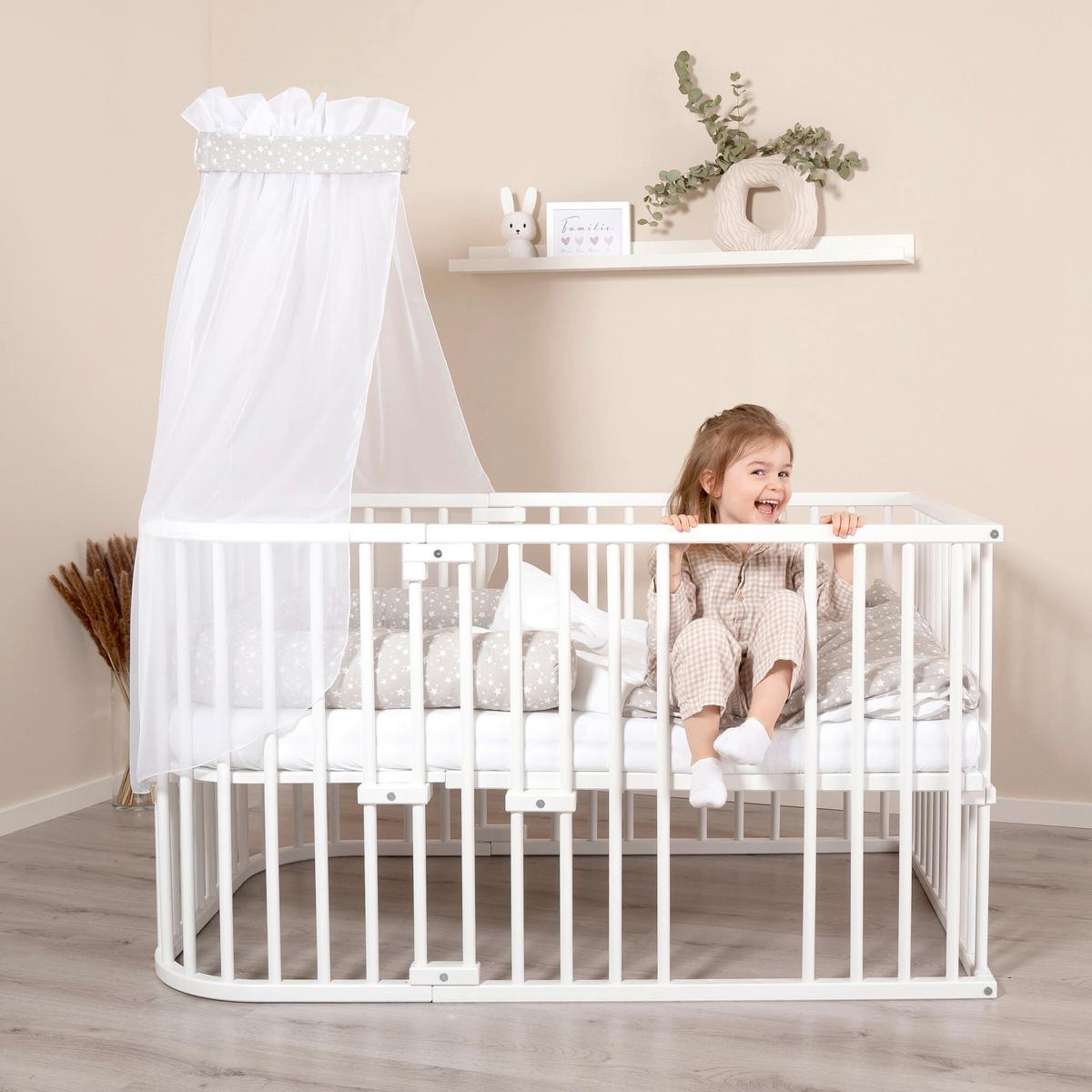 BALDACHIM 160321 - biały, Basics, tkanina (200/135/0,1cm) - Babybay