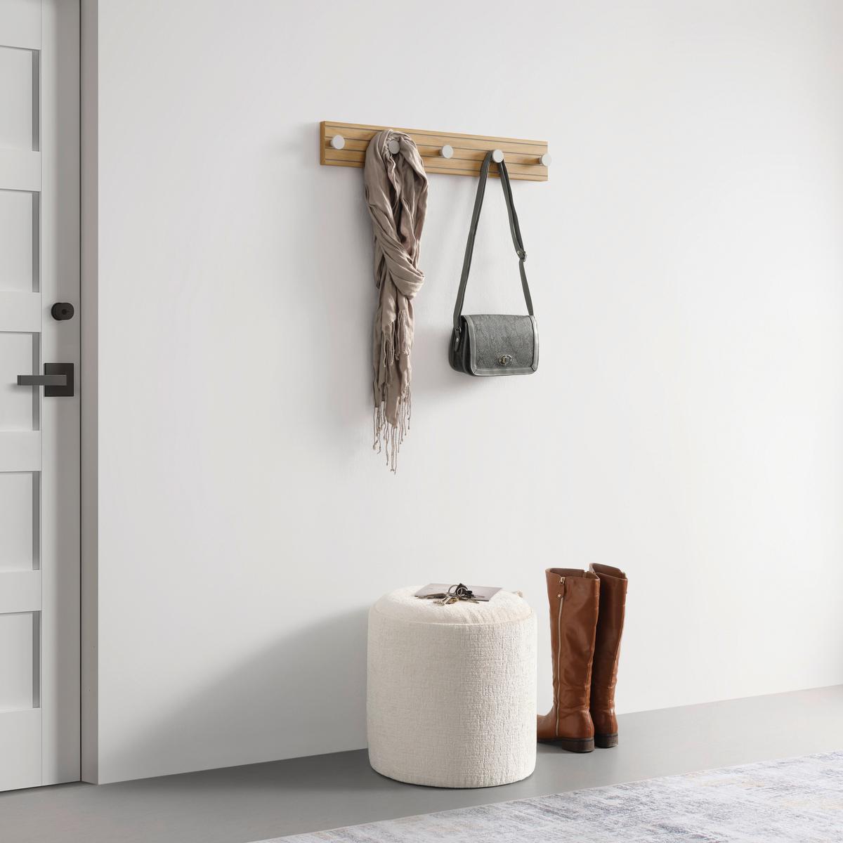 Wandgarderobe Polar 5 Eiche-/Kaschmirfarben - Kaschmir/Eichefarben, MODERN, Holzwerkstoff/Metall (60/9/4cm) - Mömax