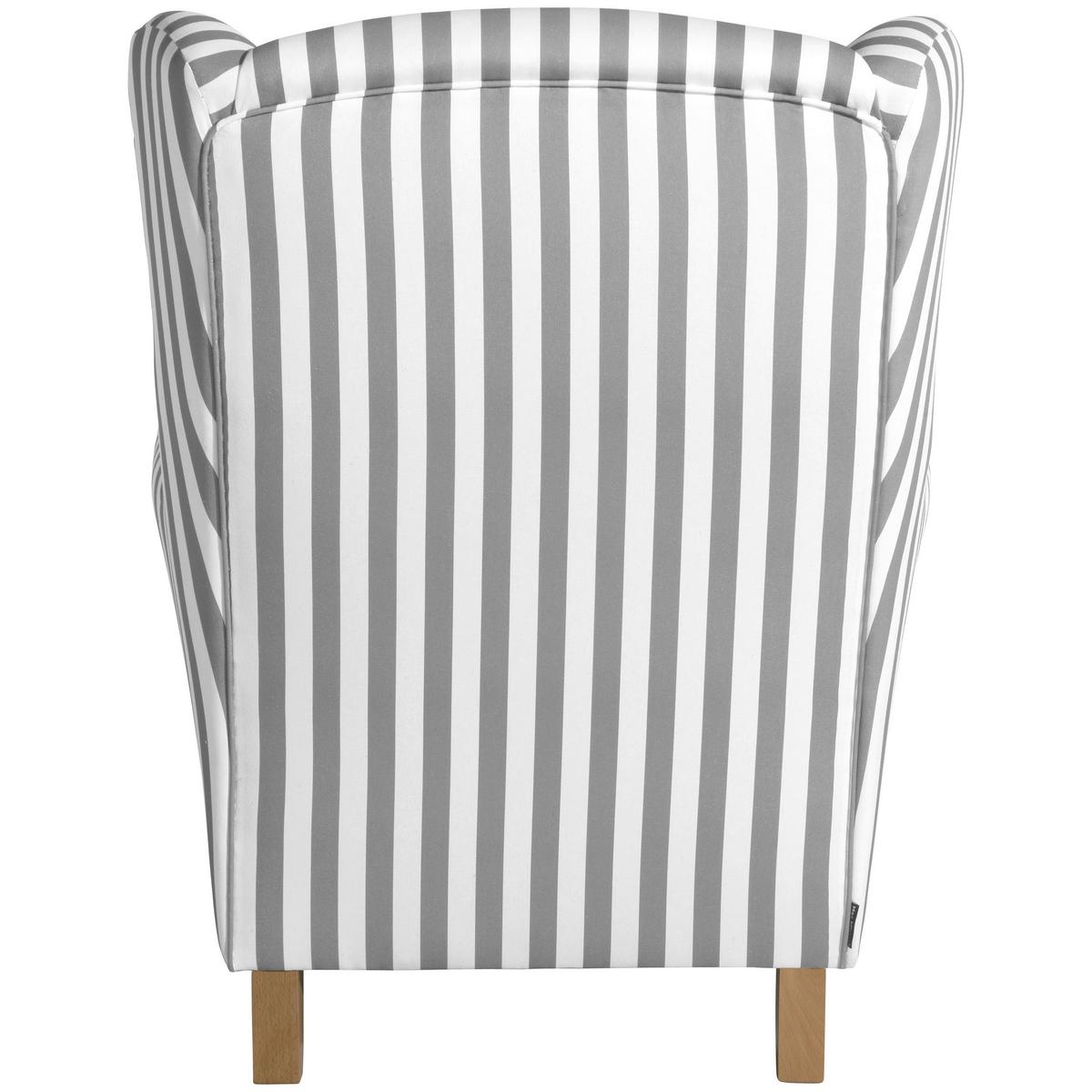 Ohrensessel ''Lorris'', Weiß/Hellbraun - Hellbraun/Eichefarben, KONVENTIONELL, Holz/Textil (77/103/86cm) - Max Winzer