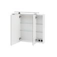 Spiegelschrank in Weiß - Weiß/Nickelfarben, MODERN, Glas/Holzwerkstoff (80/71-75/16cm) Spiegelschrank in Weiß - Weiß/Nickelfarben, MODERN, Glas/Holzwerkstoff (80/71-75/16cm)