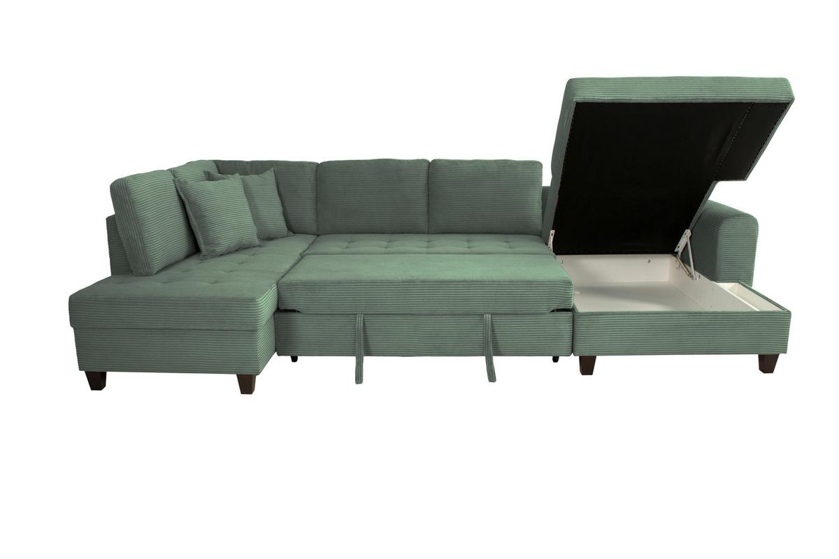 Kutna Garnitura Moritz - zelena, Trend, tekstil (178/324/155cm)