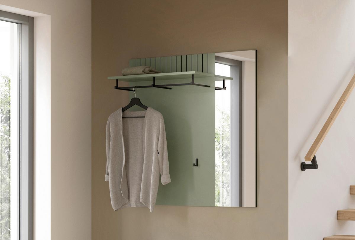 Garderobni Panel Station, Sivozelena - sivozelena, Design, leseni material (106/106/27cm) - MID.YOU