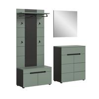 Predsoba Canu, Sivozelena, 4-Delna - Design, leseni material (175/190/37cm) - Livetastic